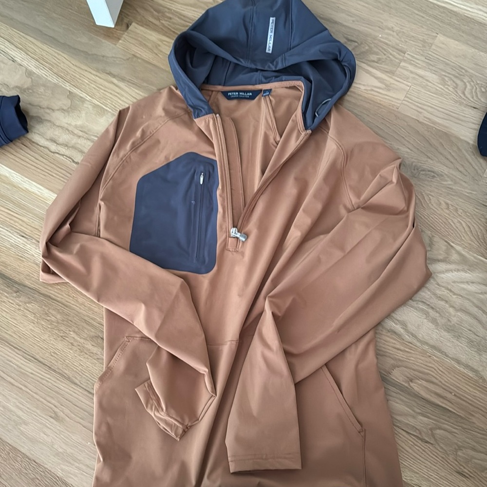 Peter Millar Tan and Gray Lightweight Jacket